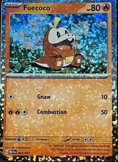 fuecoco pokemon card value 002 015 - 035/193 - Paldea Evolved - Reverse Holo Pokemon proof acrylic case and featuring a striking image of the captivating character Pokemon TCG Fuecoco 002/015 Holo