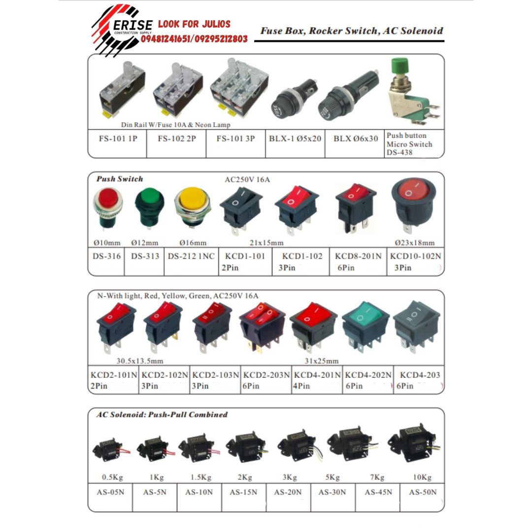 Fuse Box, Rocker Switch, AC Solenoid, Commercial & Industrial ...