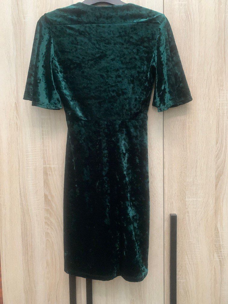 Primark green velvet dress store