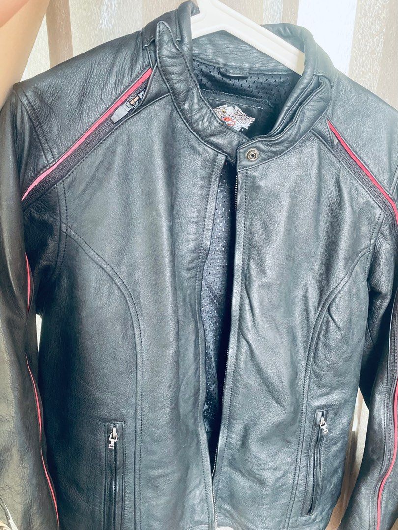 Harley Davidson Women CRIMSON HEART Leather Jacket Switchback
