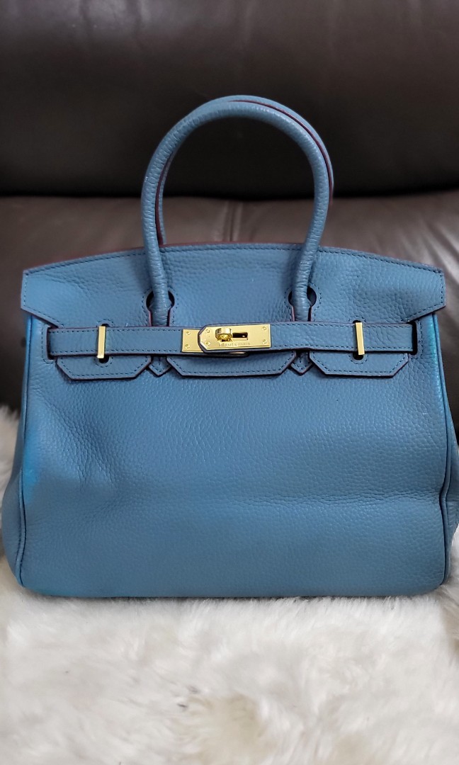 HERMES Birkin 35 Blue Jean Ostrich Leather Bag, Luxury, Bags & Wallets on  Carousell