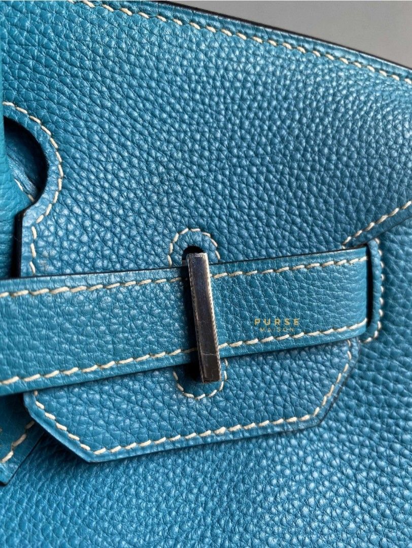 A BLEU JEAN TOGO LEATHER BIRKIN 30 WITH PALLADIUM HARDWARE