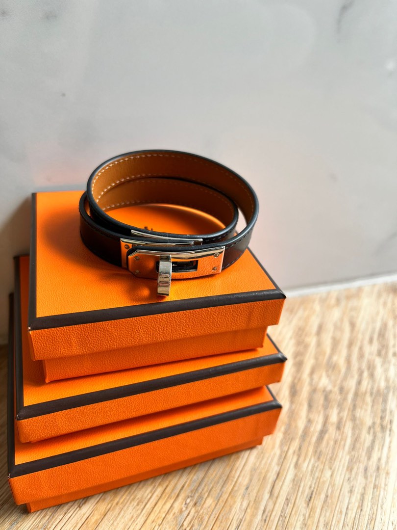 Hermes Hapi Double Wrap Bracelet (Black) | Rent Hermes jewelry for  $55/month - Join Switch