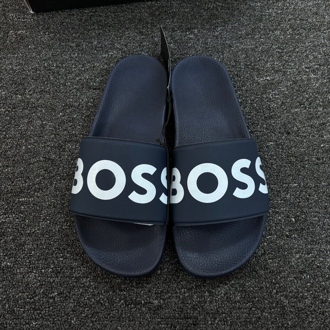 Hugo Boss Big Logo Print Slide Sandal UK7 Men s Fashion Footwear