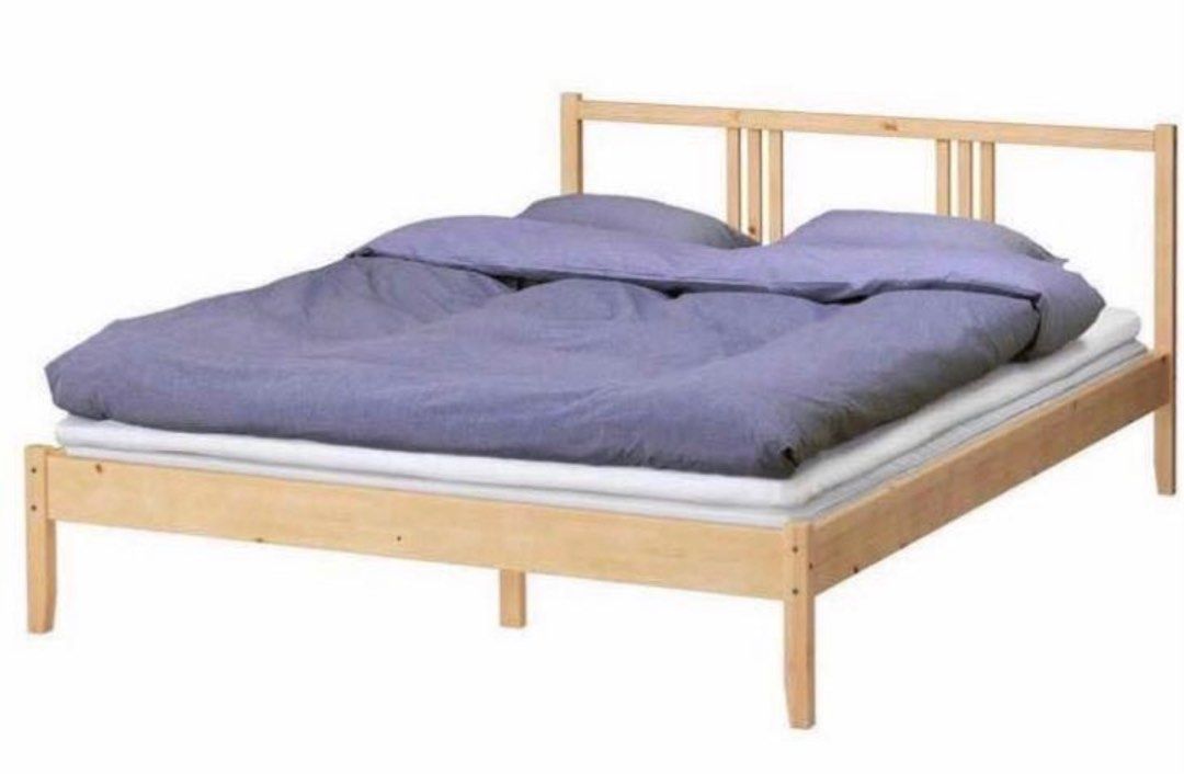 Ikea bedframe queen fjellse, Furniture & Home Living, Furniture, Bed