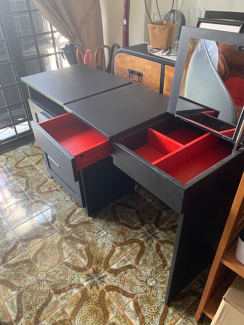 IKEA Drawer Brimnes Dressing Table in Black Furniture Home Living Furniture Other Home Furniture on Carousell