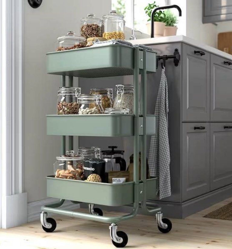 Ikea raskog grey green trolley rack, Furniture & Home Living, Home