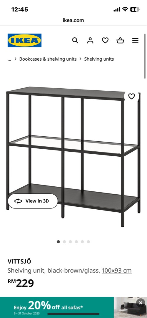 Ikea Vittsjo Shelving Unit Furniture And Home Living Furniture Shelves Cabinets And Racks On