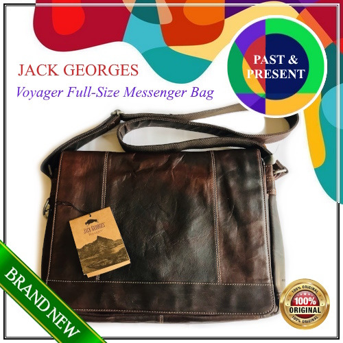Jack Georges Voyager Genuine Leather Full-Size Messenger Bag, Men's ...