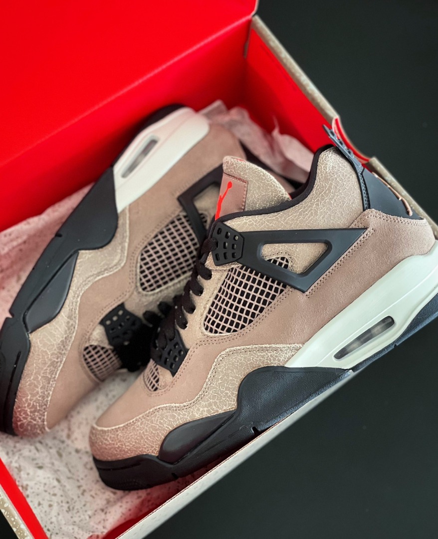 Jordan Air Jordan 4 Taupe Haze 高幫復古籃球鞋GS 黑棕, 男裝, 鞋, 波