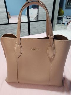 Furla Ariana Leather Open Tote Bag in Natural