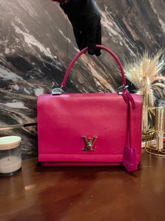 Louis Vuitton Lockme Cabas Tote Red Leather