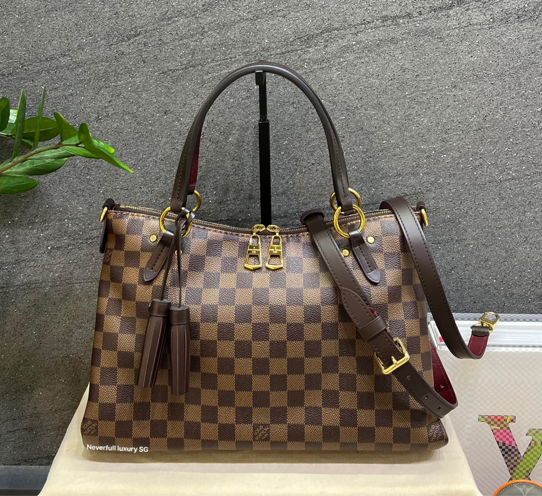 Louis Vuitton Damier Ebene Canvas Lymington Bag Brown Leather ref.659066 -  Joli Closet