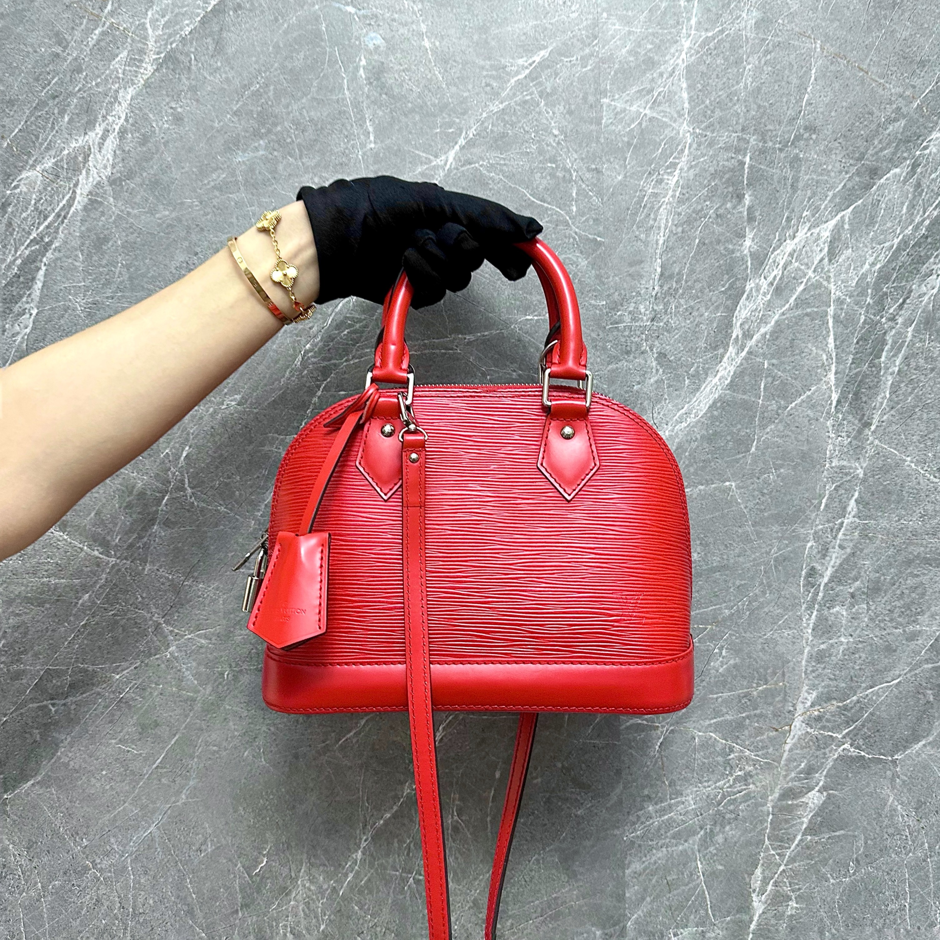 Louis Vuitton Alma BB in red vernis, Luxury, Bags & Wallets on Carousell