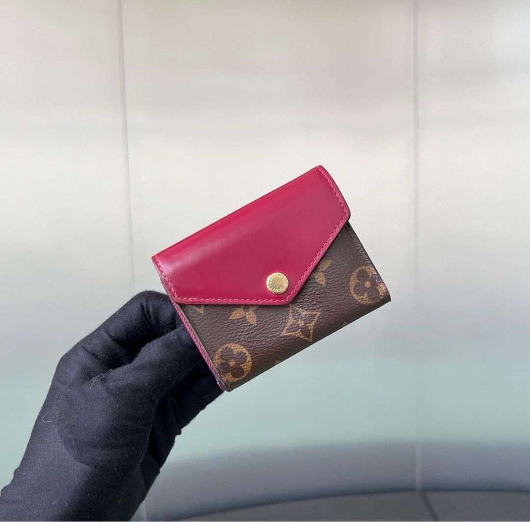 Ariane Compact Wallet Monogram Fuchsia, Luxury, Bags & Wallets on Carousell