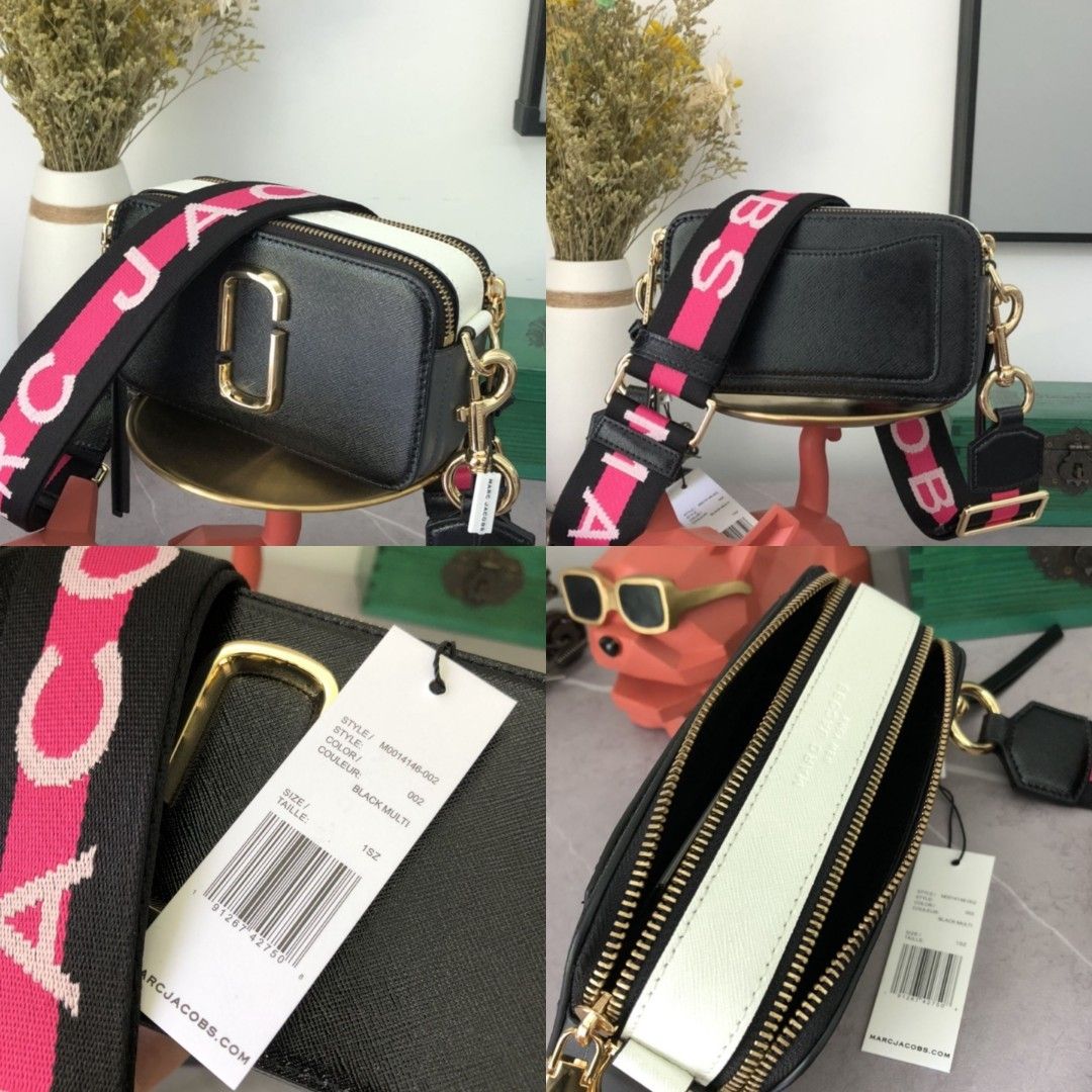 Marc Jacob Snapshot Bag black multi gold strap THE Series instock, Women's  Fashion, Bags & Wallets, Cross-body Bags on Carousell