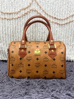 💯Authentic MCM cognac Speedy Bag, Luxury, Bags & Wallets on Carousell