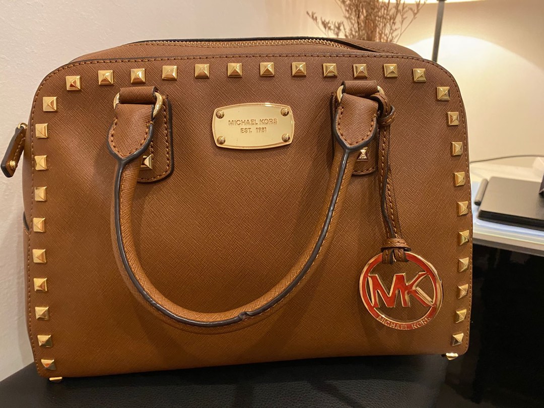 Michael Kors Saffiano Stud Luggage Leather