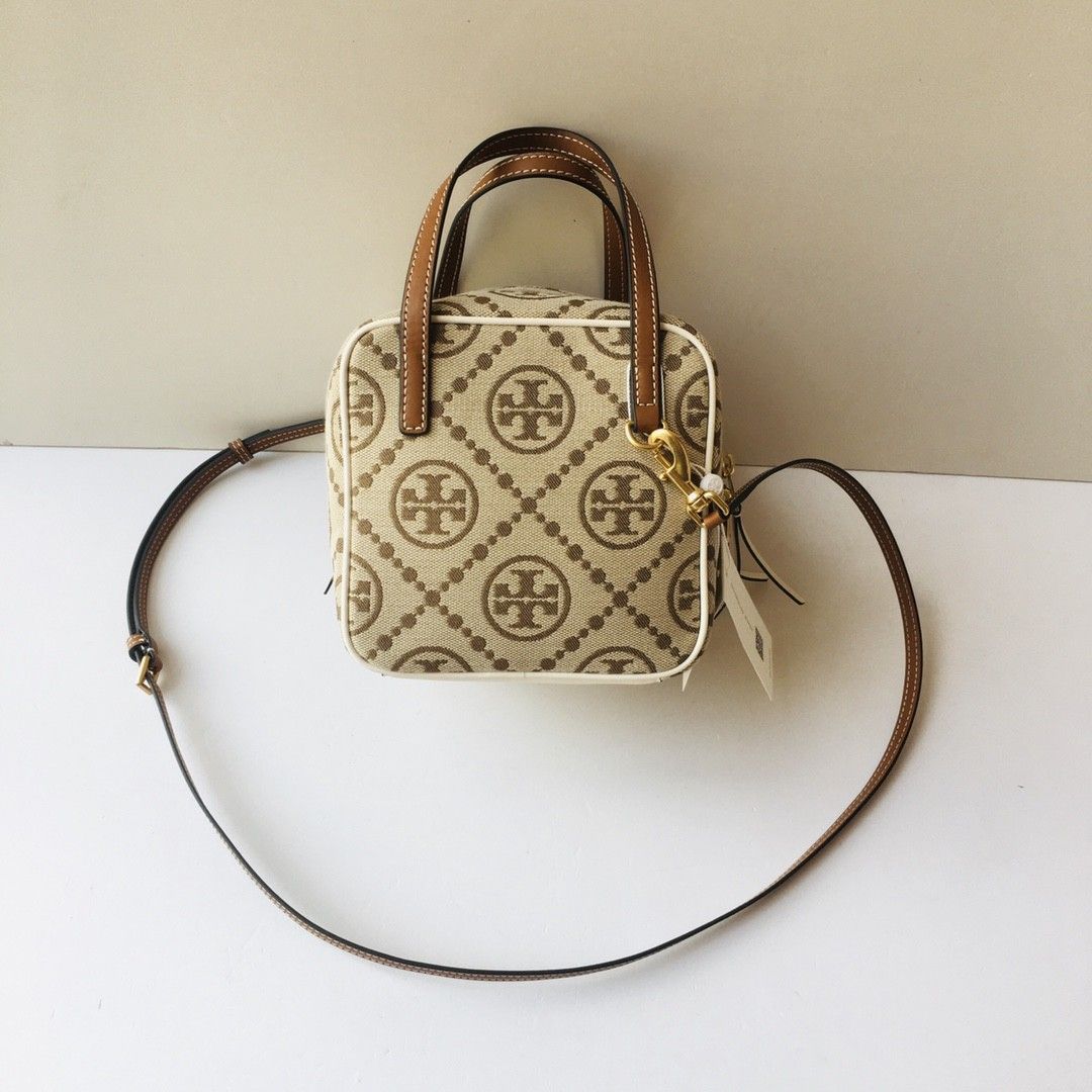 Tory Burch T Monogram Jacquard Double Zip Mini Bag, Luxury, Bags & Wallets  on Carousell