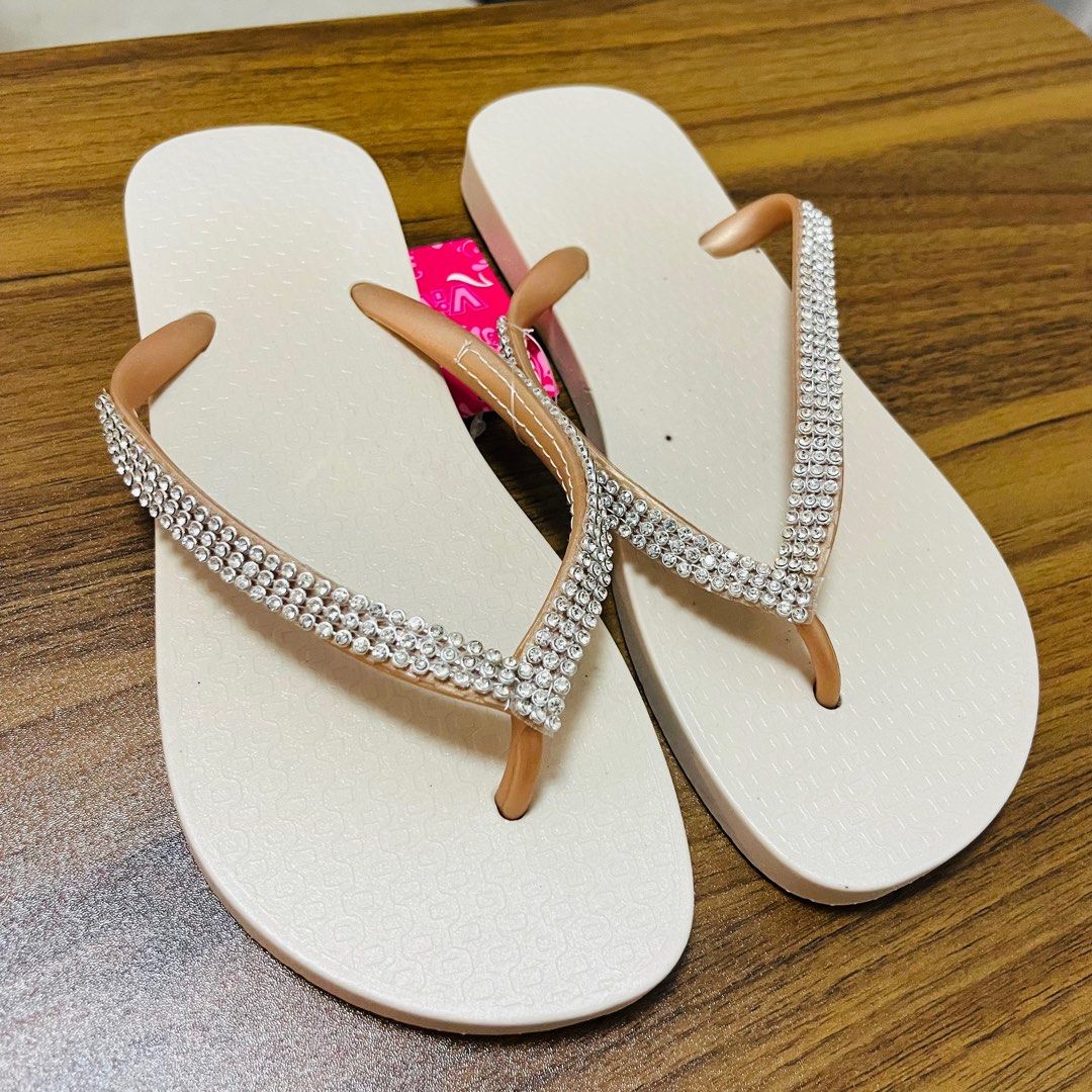 Brand New Women beige slippers flip flops female casual flats slip on ladies sliders