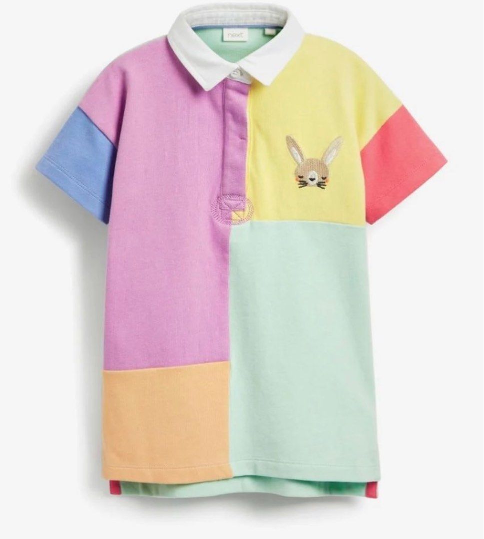 Next UK Polo Bunny Collared Cotton Dress Babies Kids Babies