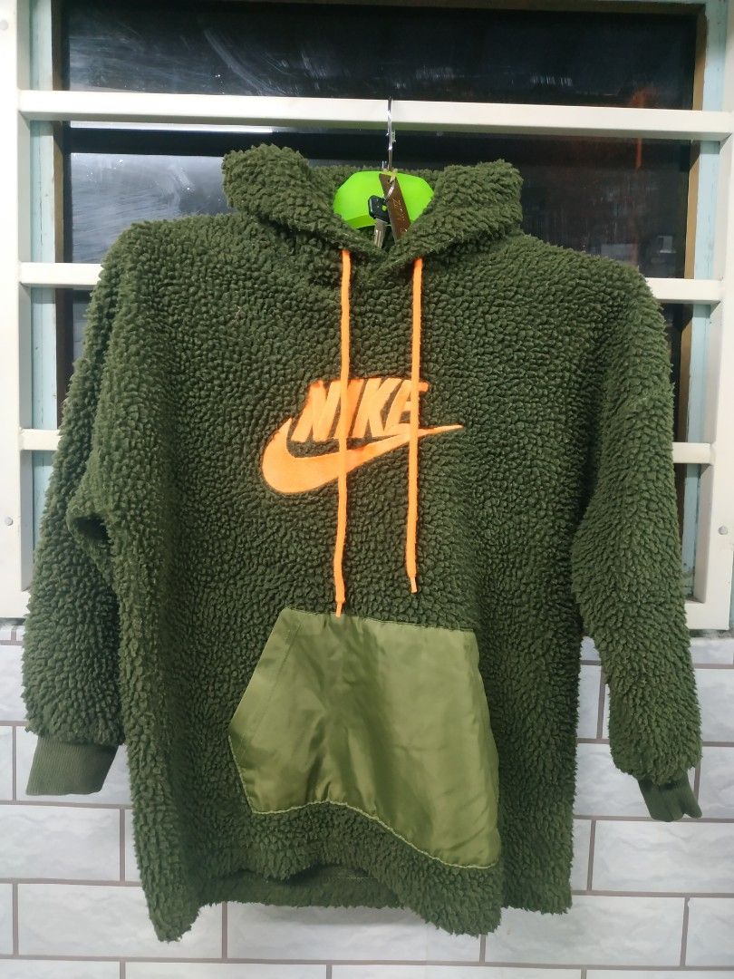 Olive green and orange nike hoodie discount