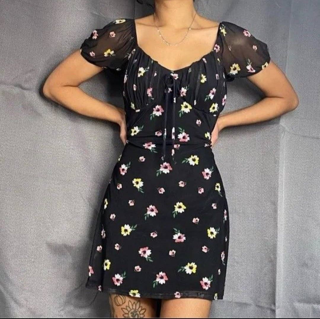 No Boundaries Floral Mesh Dress Women s Fashion Dresses Sets