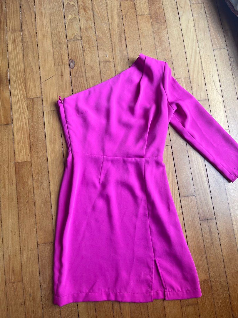 Topshop pink one shoulder dress top