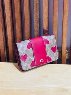 Coach CE653 Heart Crossbody With Heart Cherry Print In Gold/Light