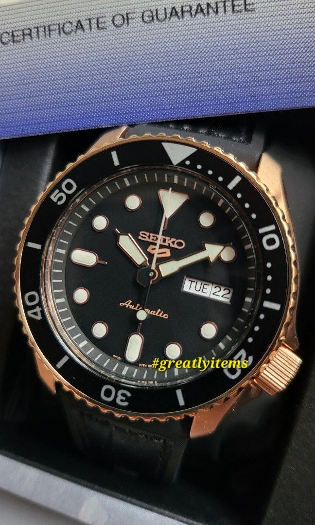 seiko 5 black rose