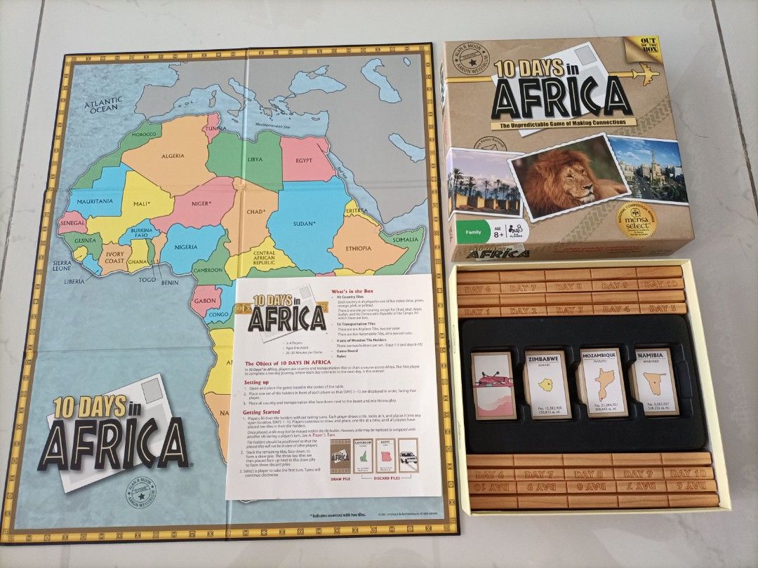 Out of the Box - 10 Days in Africa (Board Game) (Not complete), Hobbies &  Toys, Toys & Games on Carousell