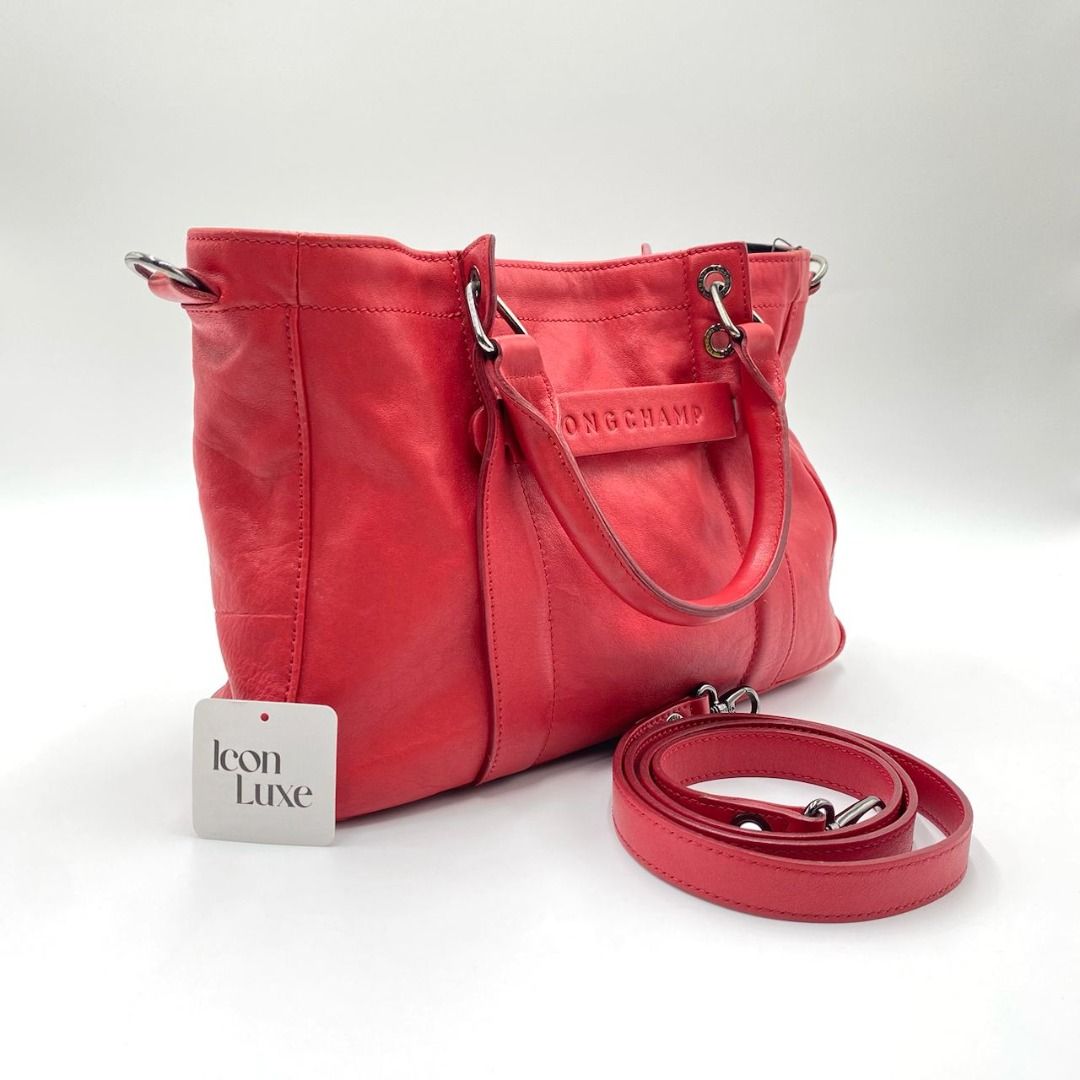 P2641 Longchamp 3D Tote Red Cross Body 30cm Luxury Bags