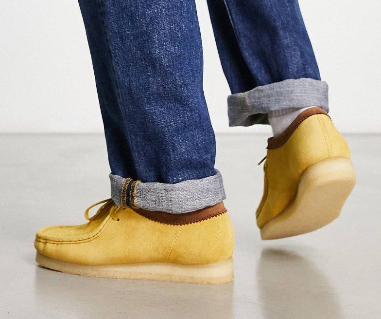 Yellow clearance clarks wallabees