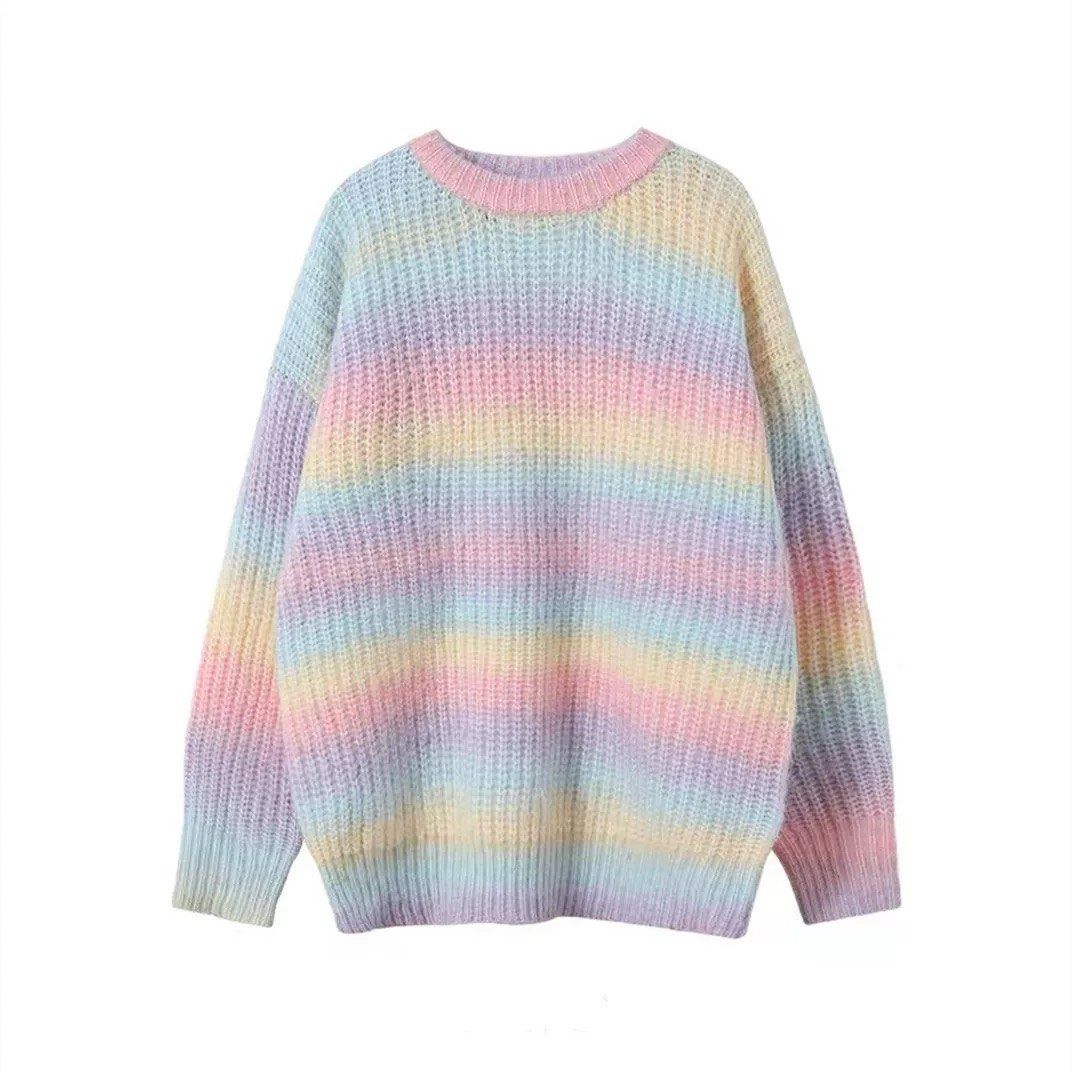 Rainbow best sale pullover sweater
