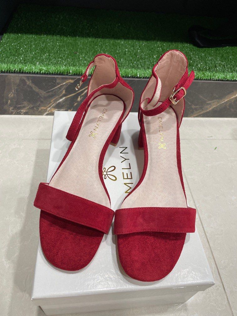Real leather ankle strap heels Women s Fashion Footwear Heels