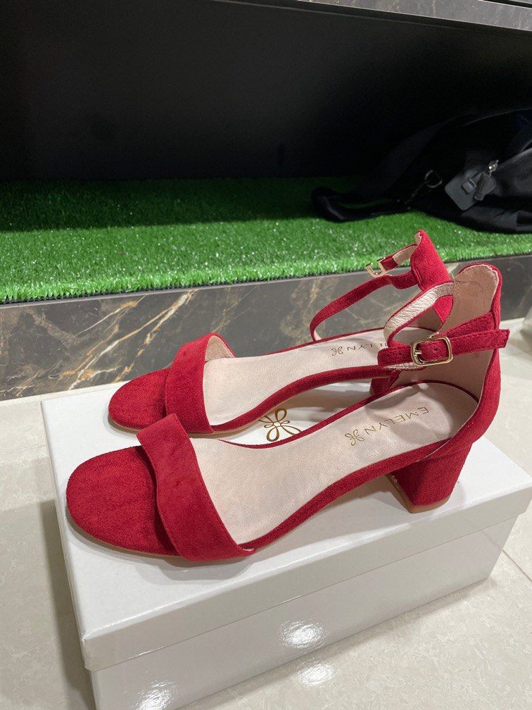 Real leather ankle strap heels Women s Fashion Footwear Heels
