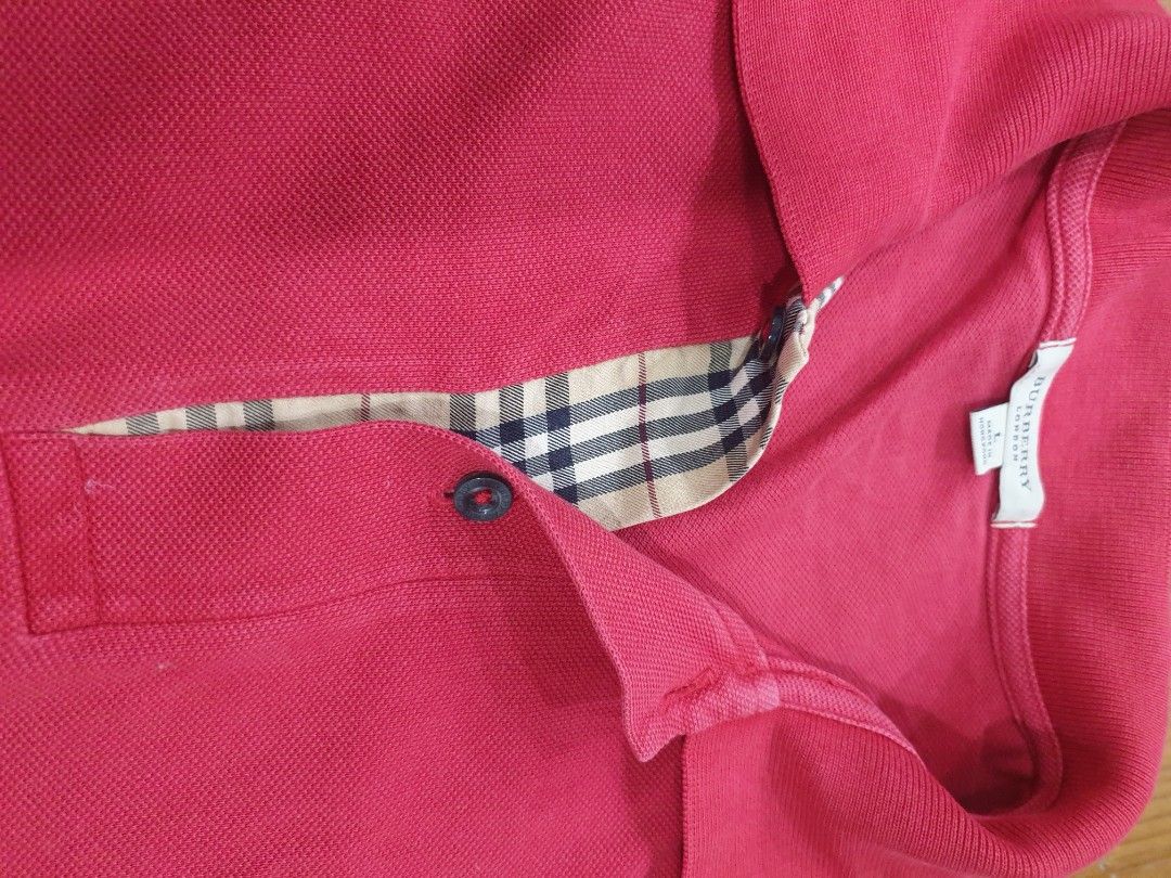 RED Burberry Polo T Authentic Men s Fashion Tops Sets Tshirts