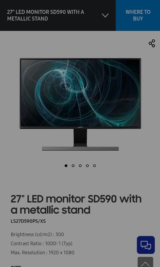 Samsung S27d590 27-inch LED monitor, Computers & Tech, Parts ...