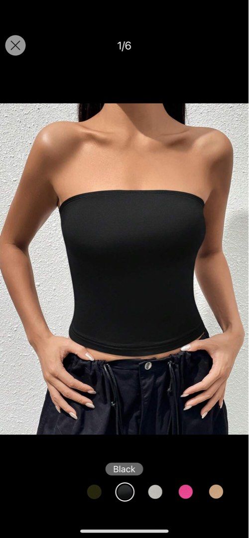 Shein Black Inner Tube Top Women s Fashion Tops Sleeveless on Carousell
