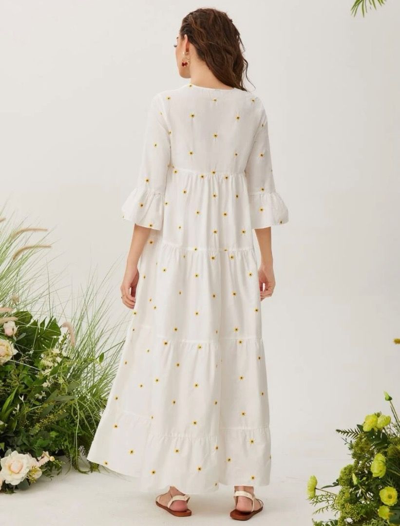 yellow embroidered dress La Fuori Golden Hour Lily Embroidered Silk Mini Dress main image 1