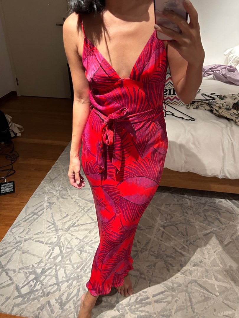 Shona joy red slip dress discount