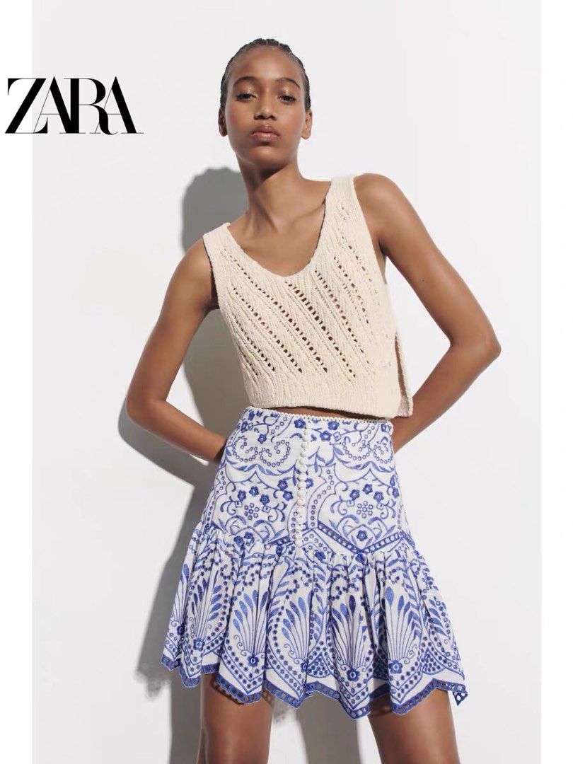 linen mini skirt zara