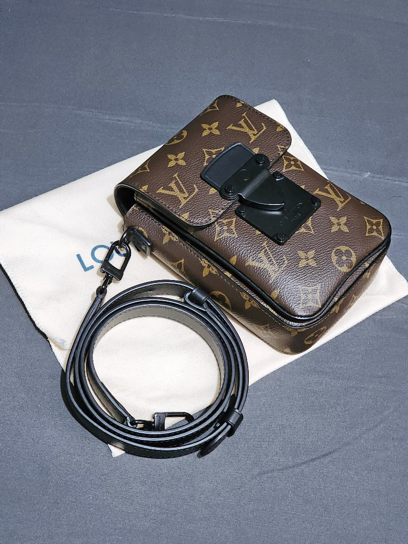 LOUIS VUITTON S-Lock Vertical Wearable Wallet Bag M81522 Monogram Macassar  Used