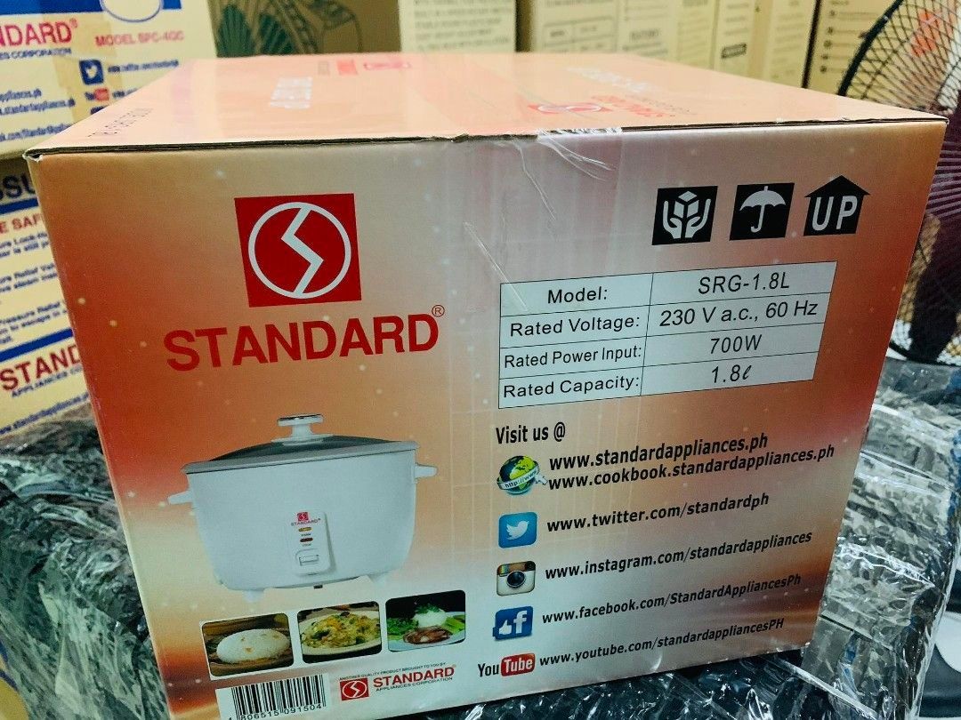 Standard 1.8L Automatic Rice Cooker SRG-1.8L, TV & Home Appliances ...