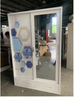 STEEL WARDROBE WITH 2 DRAWERS OFFICE FURNITURE PARTITION