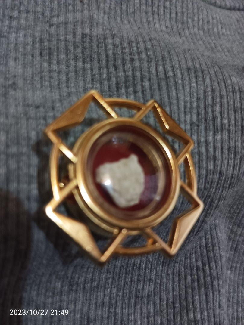 St michael top relic stone necklace