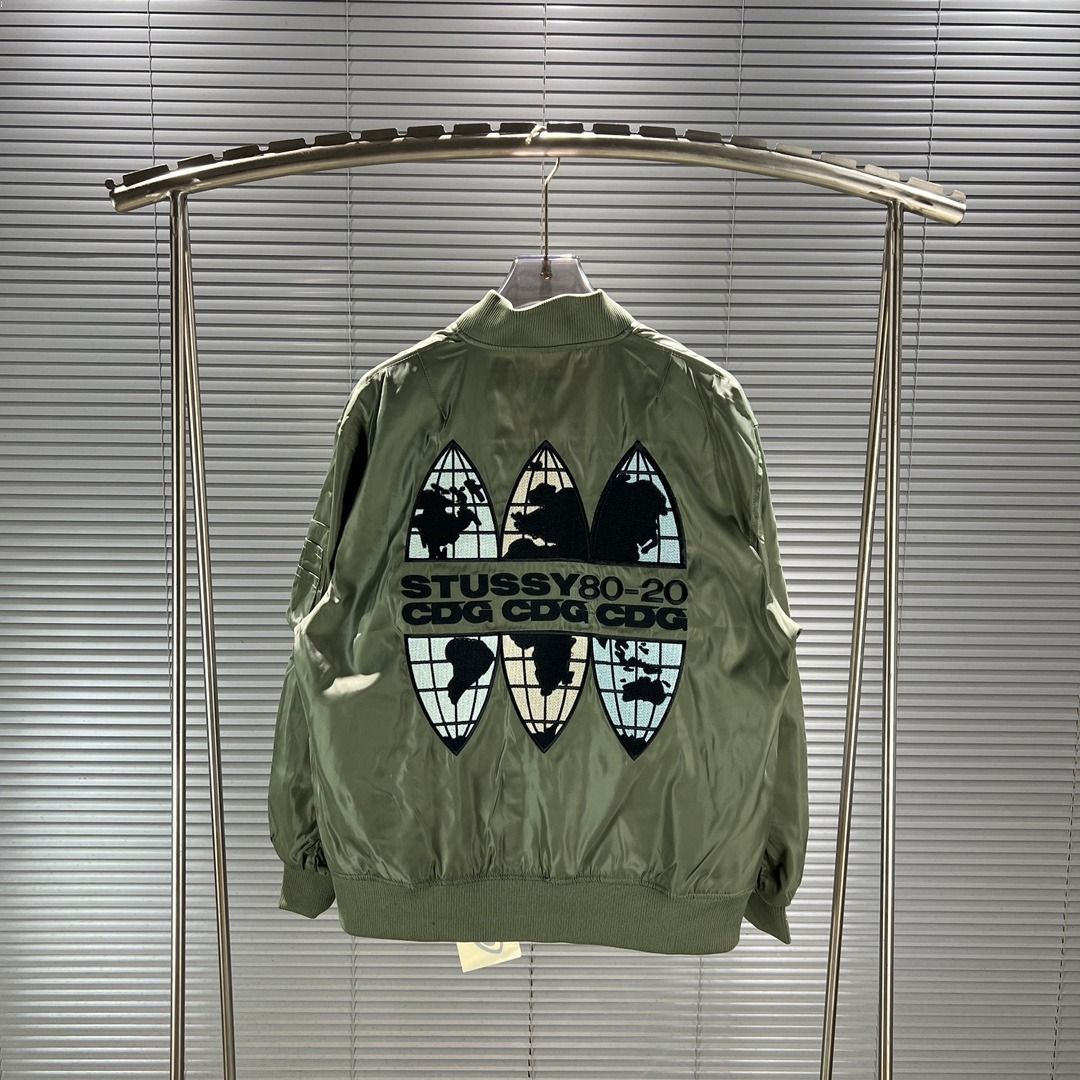 Stussy x CDG MA1 JACKET 40周年聯名地圖限定款夾克外套, 男裝, 外套及