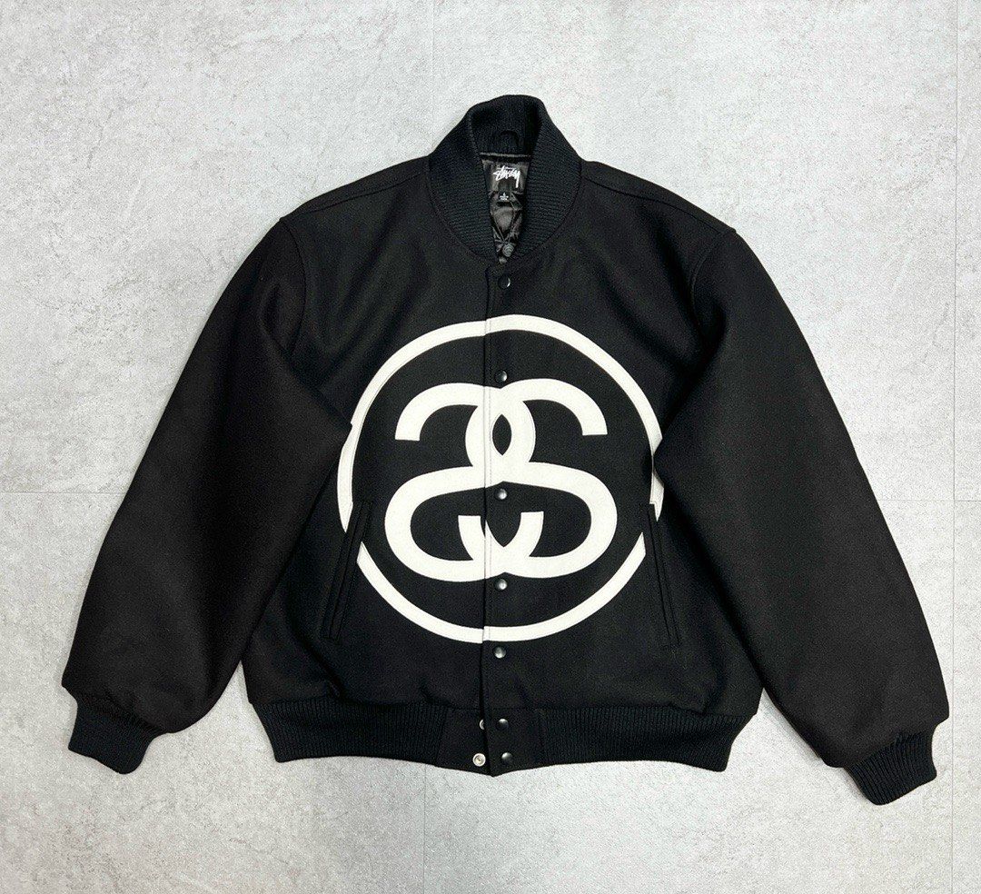 全新Stussy SS-LINK VARSITY JACKET棒球外套, 名牌, 服裝- Carousell