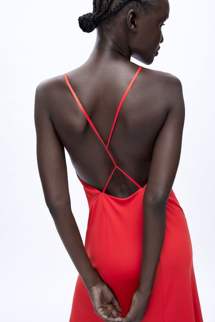 Super SALE Zara Strappy Long Dress Red Retail Price P2 495
