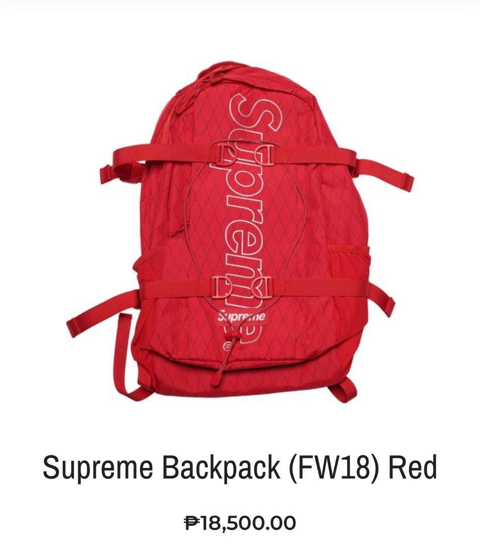 Supreme backpack red new arrivals fw18